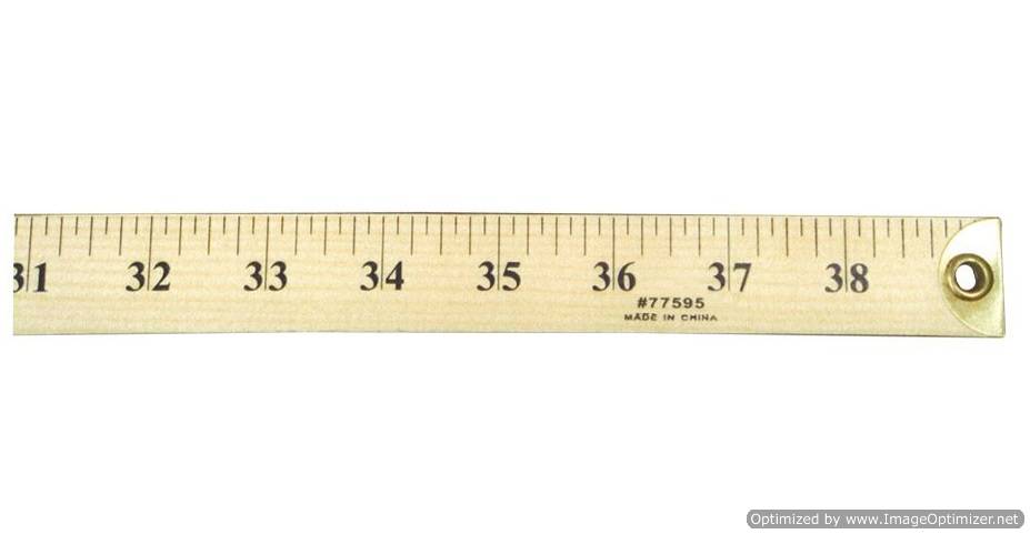 Metal Edged Yardstick/Meterstick Combo, Natural Wood, 36 Inches (77595)