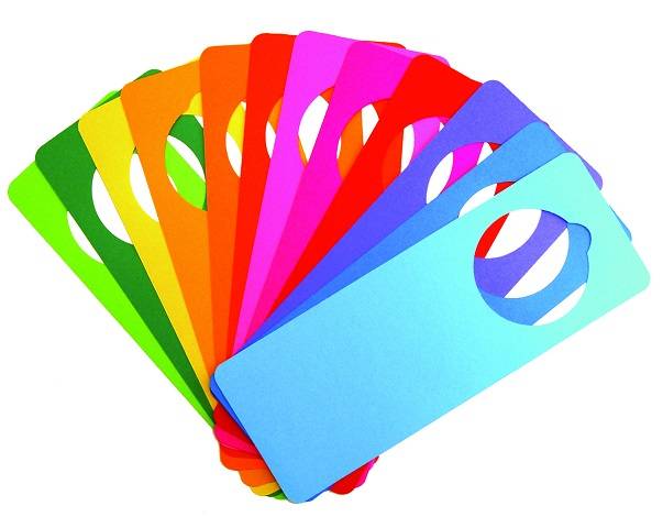 CARDSTOCK DOOR HANGERS - ASST. COLORS (48)