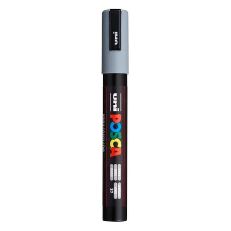 uni® POSCA PC-5M Water-Based Paint Markers, Reversible Medium Tip (1.8-2.5mm), Grey