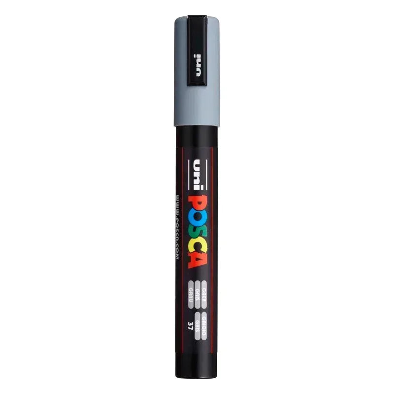 uni® POSCA PC-5M Water-Based Paint Markers, Reversible Medium Tip (1.8-2.5mm), Grey