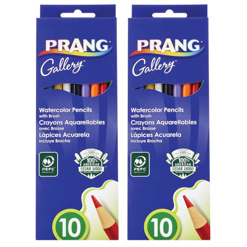 Watercolor Pencils with Brush, 10 Colors, 2 Pack