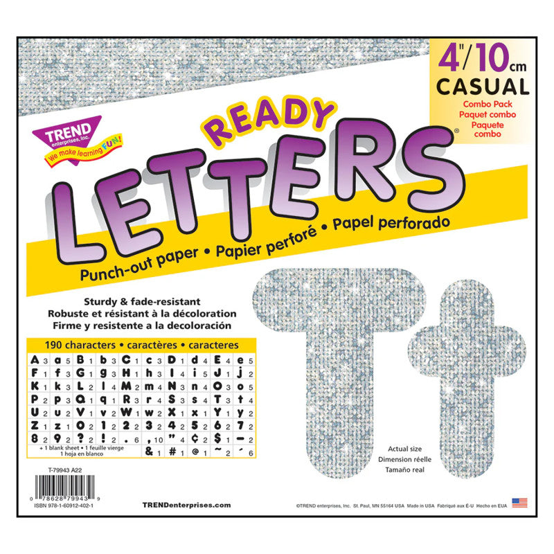 Silver Sparkle 4" Casual Combo Ready Letters&reg;