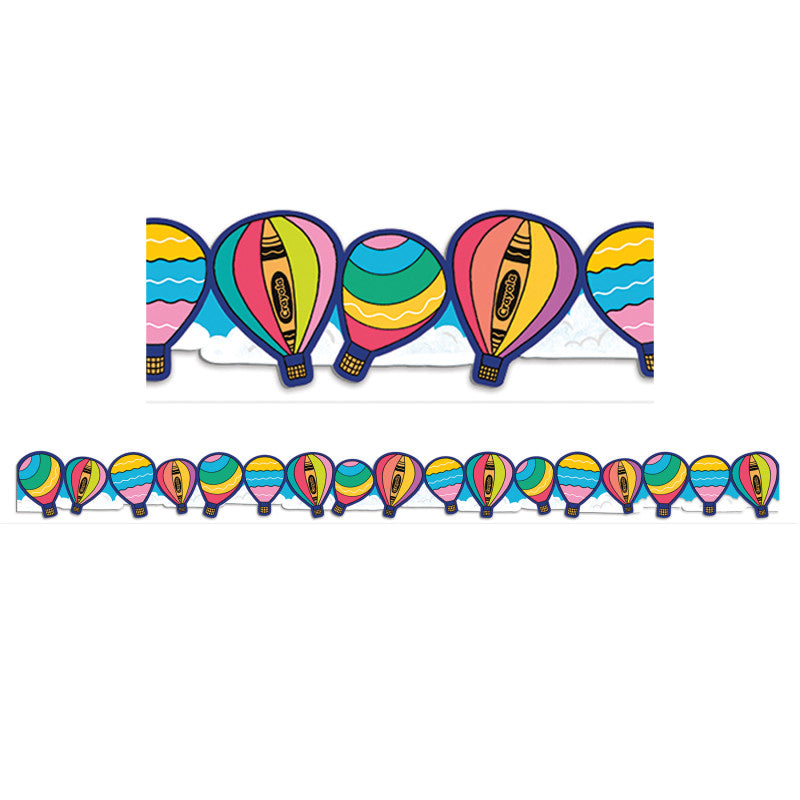 Crayola&reg; Colors of Kindness Hot Air Balloons Extra Wide Die-Cut Deco Trim&reg;, 37 Feet