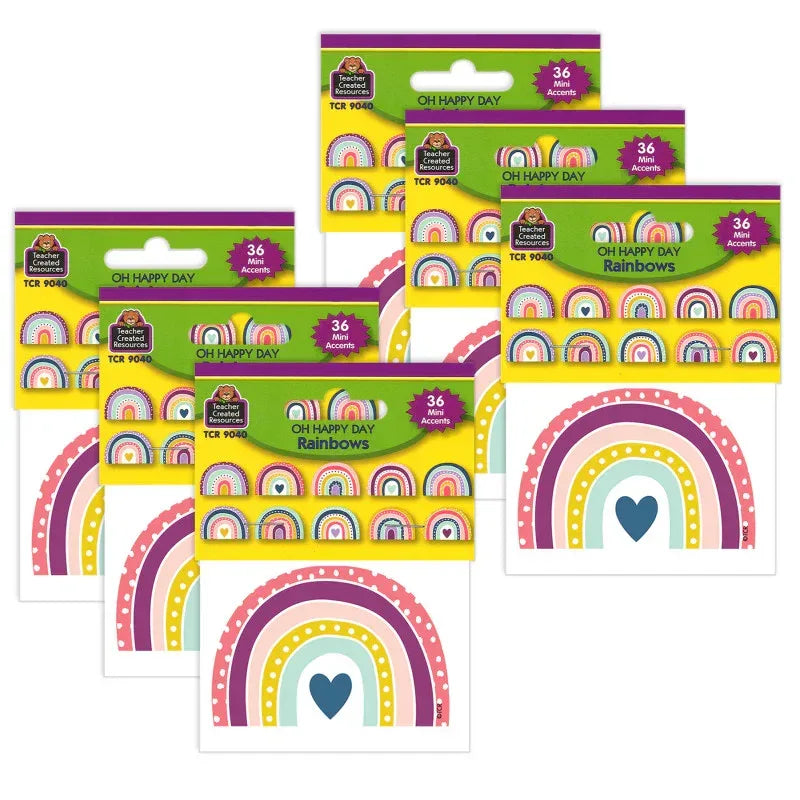 Oh Happy Day Rainbows Mini Accents, 36 Per Pack, 6 Packs