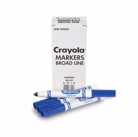 Crayola 12 Count Blue Original Bulk Markers 58-7800-42