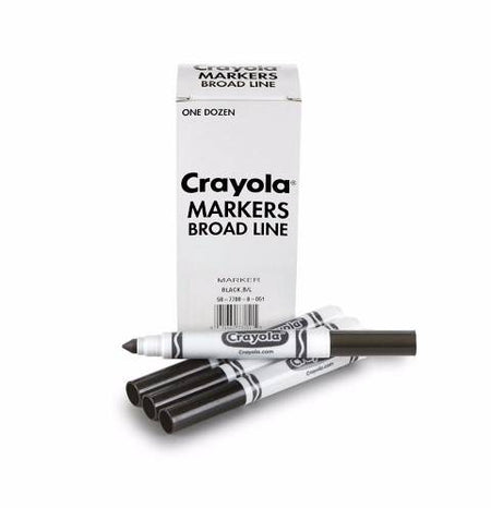 Crayola 12 Count Black Original Bulk Markers 58-7800-51