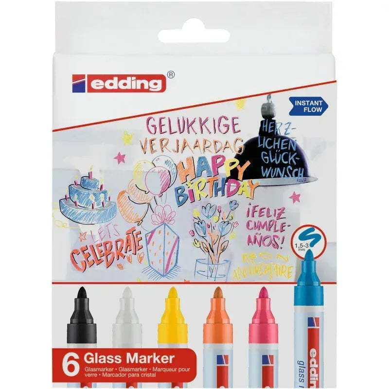 95 Series Glass Marker, Assorted Colors, Set of 6