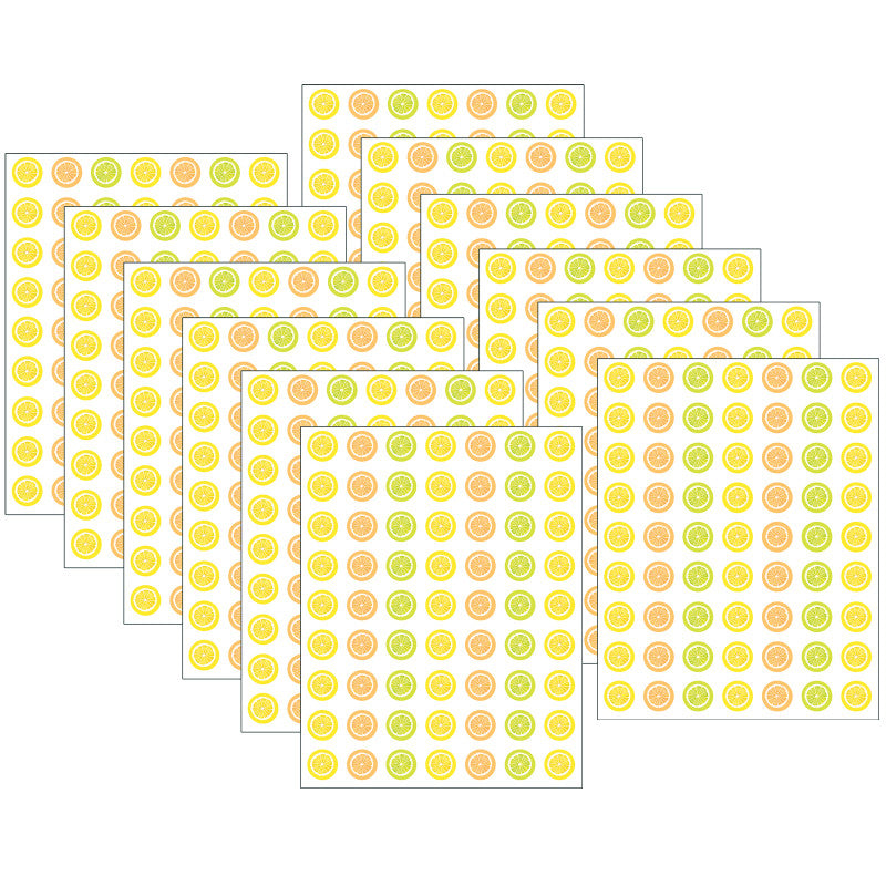 Lemon Zest Mini Stickers, 378 Per Pack, 12 Packs