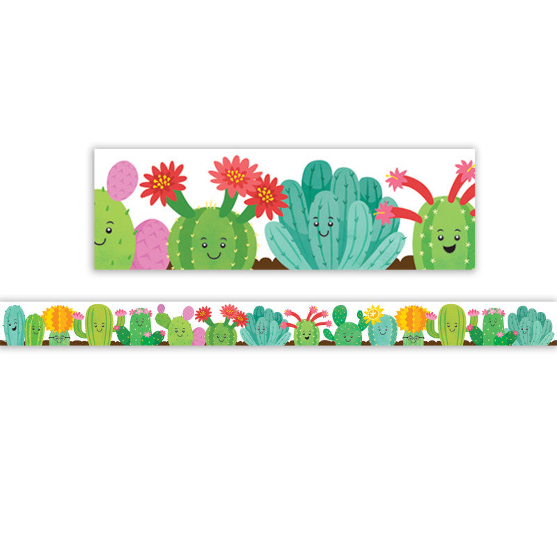 Happy Cactus Crew Die-Cut Border Trim, 35 Feet
