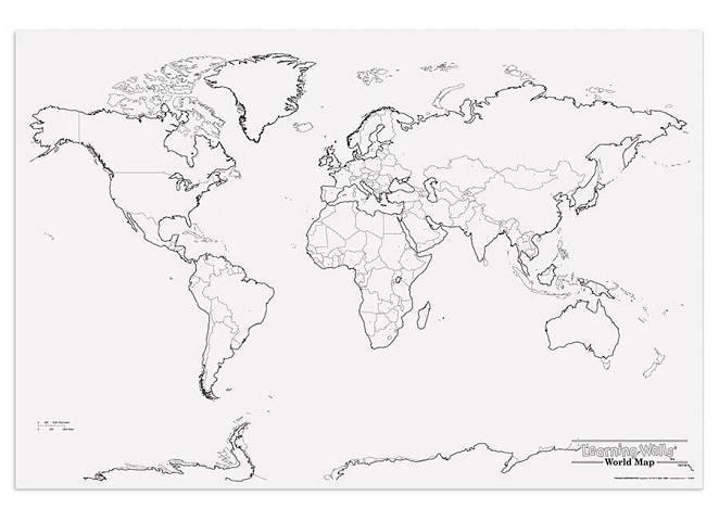 PACON GIANT WORLD MAP 48IN X 72IN, PAC78770