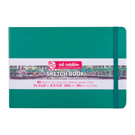 Sketchbook, 80 Sheets, 90lbs, Forest Green Cover, 8.3" x 5.8" (A5) 78779dd000127b9e798c3f6274e1fc31bde9fb90