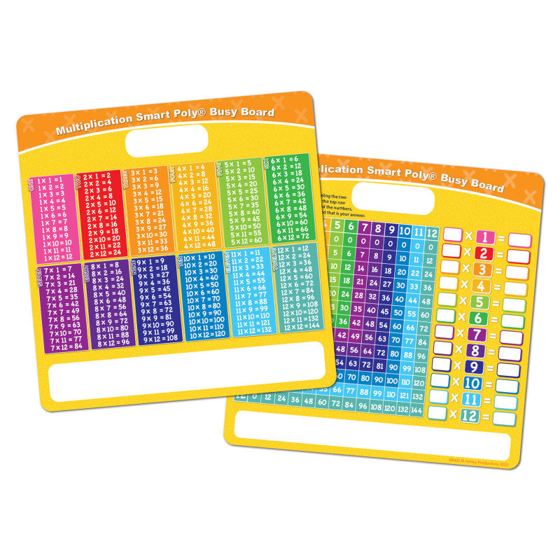 Smart Poly&reg; Educational Activity Busy Board, Dry Erase with Marker, 10-3/4" x 10-3/4", Multiplication