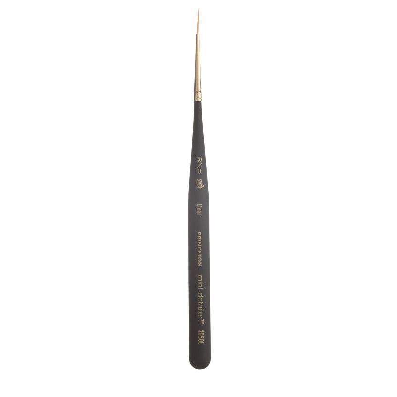Miniature Short Handle Liner Paintbrush, Synthetic Sable Bristles, Size 20/0