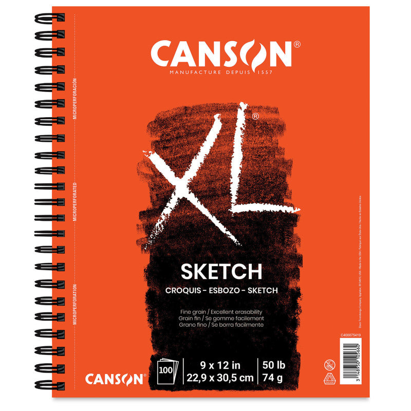 XL Series Sketch Pad, Side Wire Binding, 100 Sheet, 9x12 inch, 1 Count