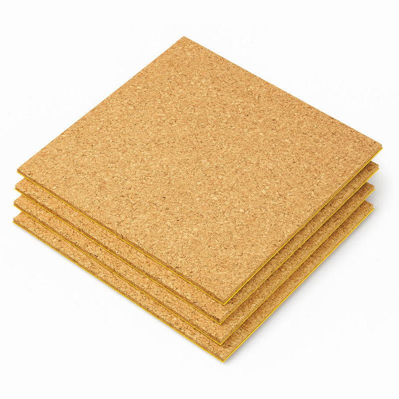 Natural Cork Tiles, 5mm, Self-Adhesive, 12 x 12 in, Pack of 4