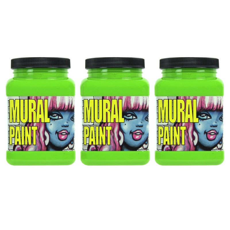 Mural Paint, Pint, Slime (Green Light), Pack of 3