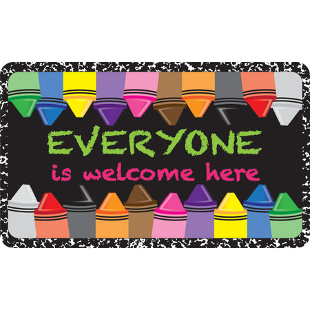 The Original Fun Mat&trade;, Welcome Mat, 18" x 30", Everyone Welcome Crayons Composition