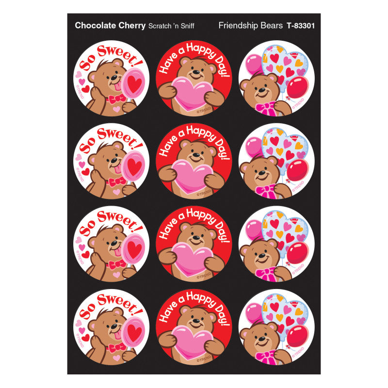 Friendship Bears/Chocolate Cherry Stinky Stickers&reg;, 48 Count