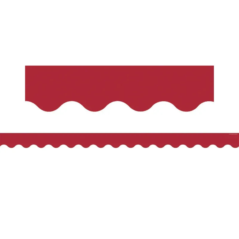 Cranberry Red Scalloped Border Trim, 35 Feet