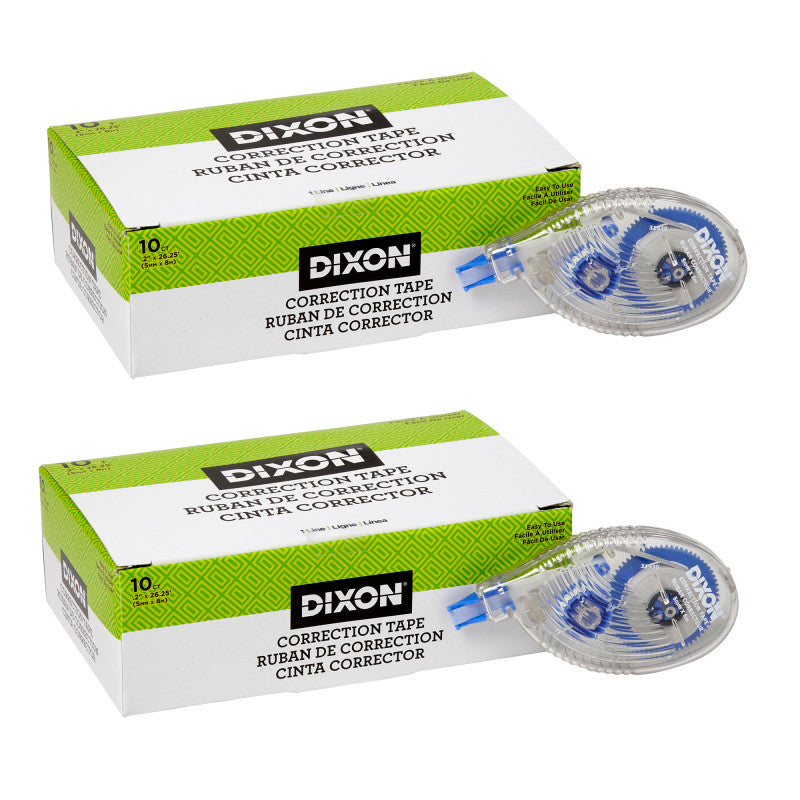Correction Tape, 1 Line, 10 Per Pack, 2 Packs