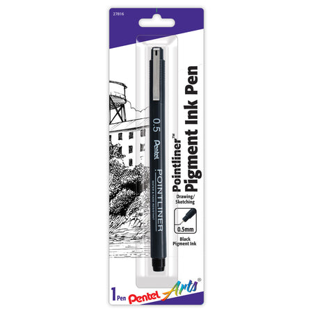 Pointliner Pen, 0.5mm, Black Pigment Ink, 1-Pack
