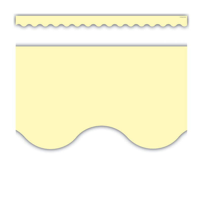 Pastel Yellow Scalloped Border Trim, 35 Feet