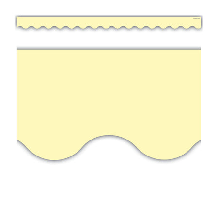 Pastel Yellow Scalloped Border Trim, 35 Feet