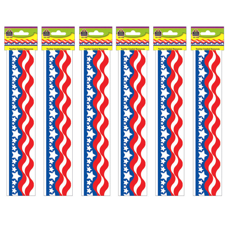 Patriotic Border Trim, 35 Feet Per Pack, 6 Packs