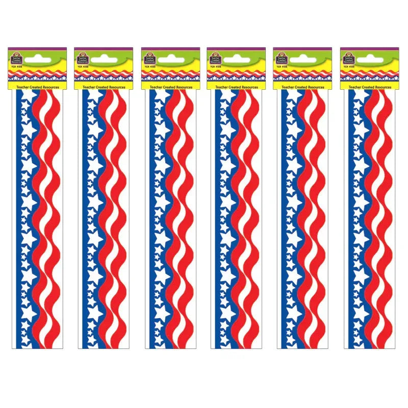 Patriotic Border Trim, 35 Feet Per Pack, 6 Packs