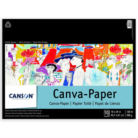 Artist Series Canva Canvas Pad, Foldover Binding, 10 Sheet, 18x24 inch, 1 Count