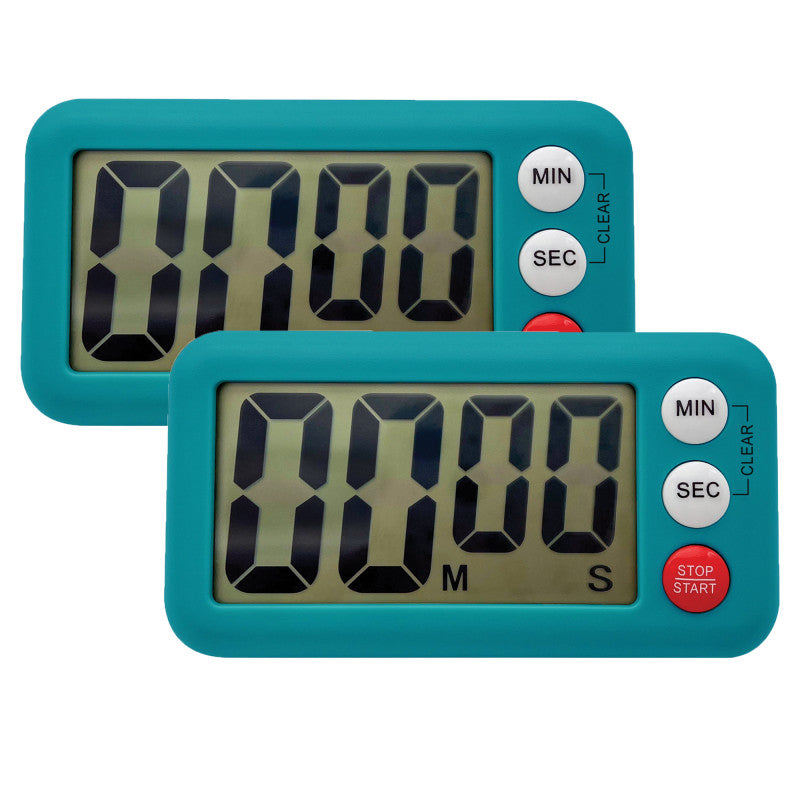 Magnetic Digital Classroom Timer, Teal, Pack of 2