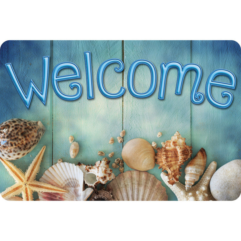 The Original Fun Mat&trade;, Welcome Mat, 15.5" x 23.5", Beach Life Welcome