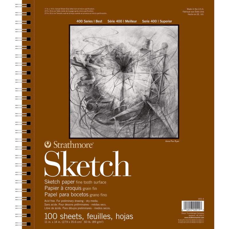 400 Series Sketch Pad, Side Wire Binding, 100 Sheet, 11x14 inch, 1 Count