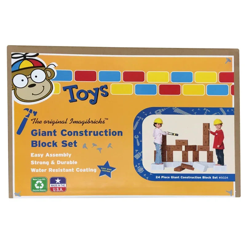 ImagiBRICKS&trade; Giant Construction Building Block Set, 24 Pieces