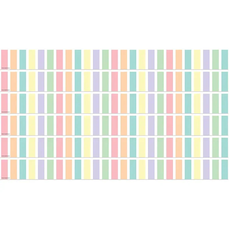 Pastel Pop Stripes Straight Border Trim, 35 Feet Per Pack, 6 Packs