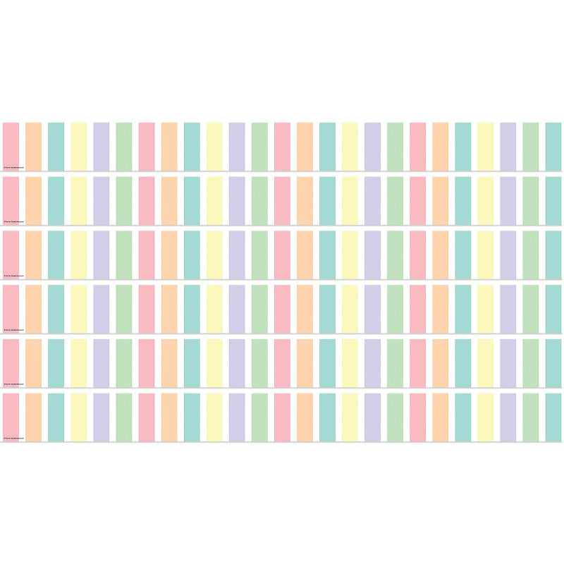 Pastel Pop Stripes Straight Border Trim, 35 Feet Per Pack, 6 Packs
