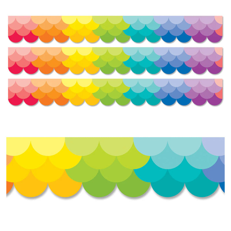Ombre Rainbow Scallops EZ Borderâ¢, 48 Feet Per Pack, 3 Packs