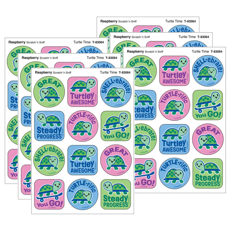 Turtle Time, Raspberry Scent Scratch 'n Sniff Stinky Stickers&reg;, 48 Per Pack, 6 Packs