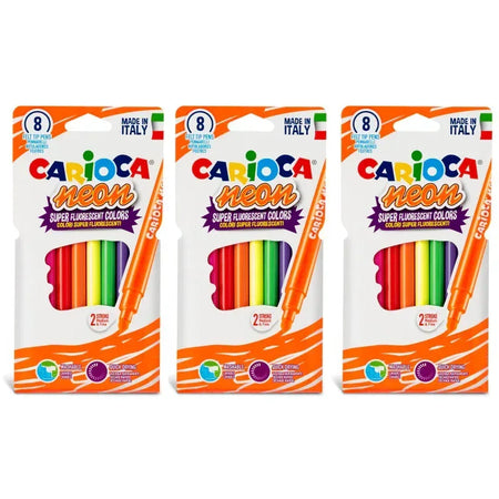 Neon Washable Felt Tip Pens, 8 Per Pack, 3 Packs
