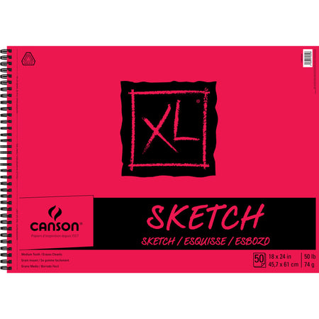 XL Series Sketch Pad, Side Wire Binding, 50 Sheet, 18x24 inch, 1 Count