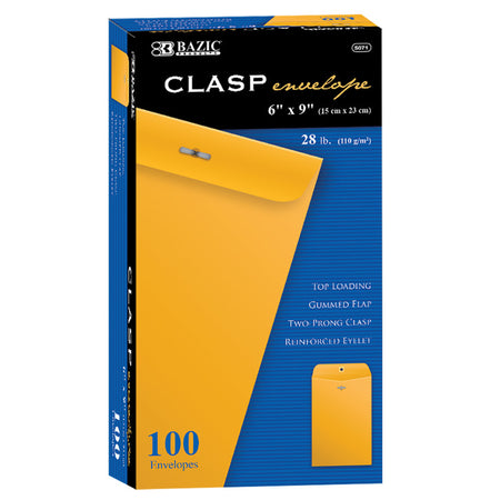 Clasp Envelope, 6" x 9", Box of 100