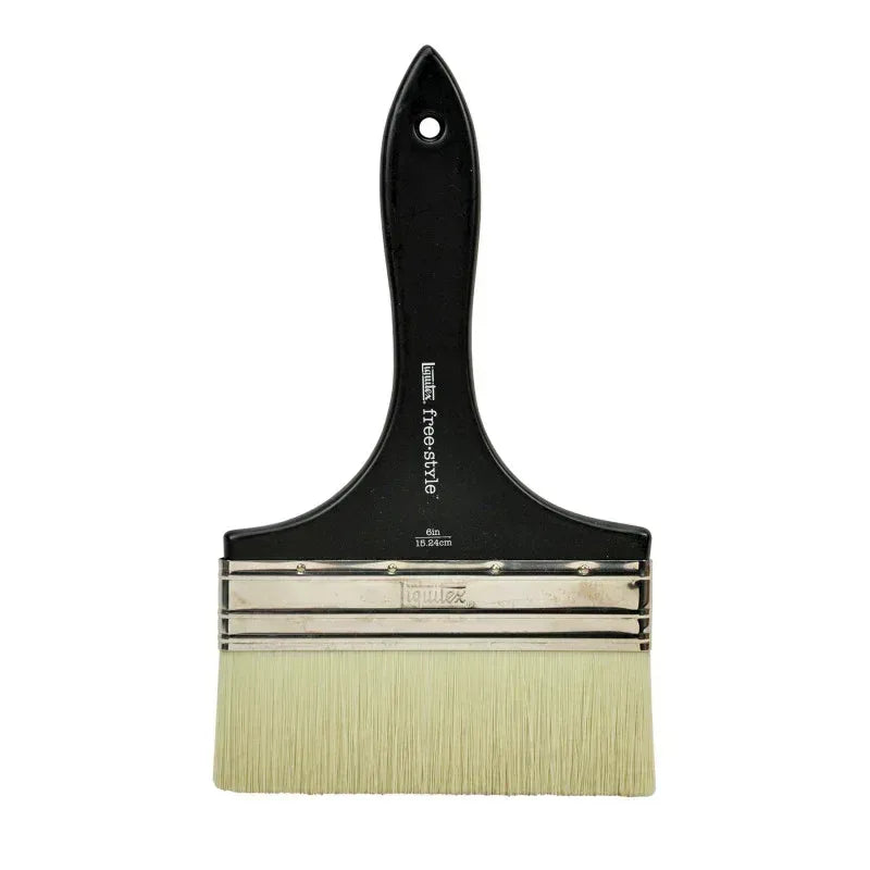Free-Style Large Scale Broad Flat/Varnish Short Handle Brush, 6"