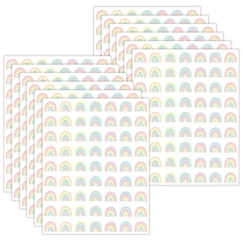 Pastel Pop Rainbows Mini Stickers, 378 Per Pack, 12 Packs