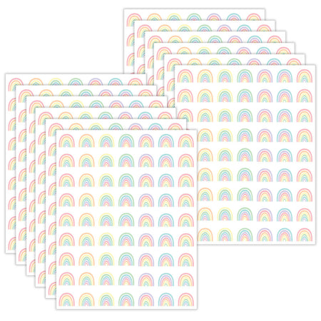 Pastel Pop Rainbows Mini Stickers, 378 Per Pack, 12 Packs