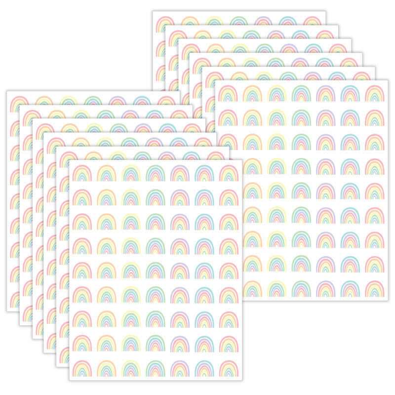 Pastel Pop Rainbows Mini Stickers, 378 Per Pack, 12 Packs