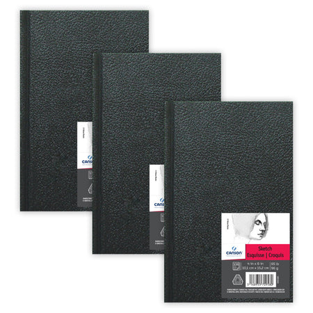 Artist Series Sketch Art Book, Black Cover, Hardbound, 108 Sheet, 4x6 inch, Pack of 3