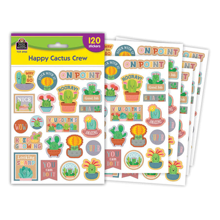 Happy Cactus Crew Stickers, Pack of 120