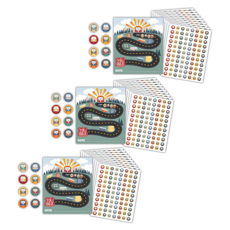 Moving Mountains Road Trip Reward Trackers with Stickers, 3 Packs