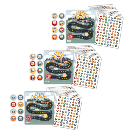 Moving Mountains Road Trip Reward Trackers with Stickers, 3 Packs