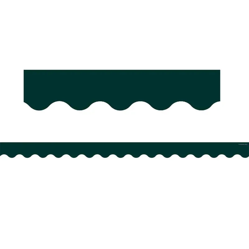 Hunter Green Scalloped Border Trim, 35 Feet